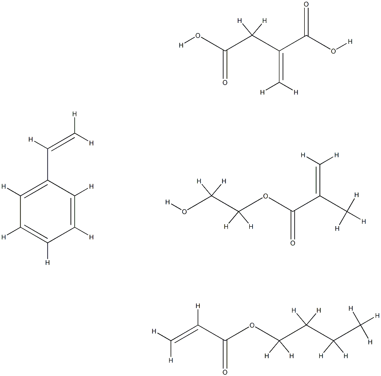 Butanedioic acid, methylene-, polymer with butyl 2-propenoate, ethenylbenzene and 2-hydroxyethyl 2-methyl-2-propenoate