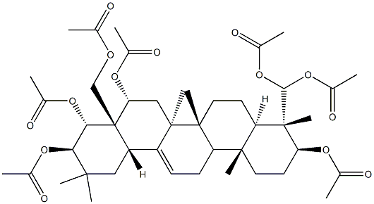 5α-Olean-12-ene-3β,16α,21β,22α,23,23,28-heptol heptaacetate