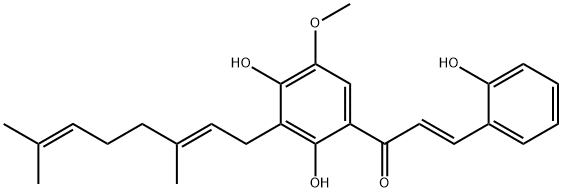 (E)-1-[3-[(E)-3,7-Dimethyl-2,6-octadienyl]-2,4-dihydroxy-5-methoxyphenyl]-3-(2-hydroxyphenyl)-2-propen-1-one