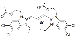1-[2-(acetoxy)ethyl]-2-[3-[3-[2-(acetoxy)ethyl]-5,6-dichloro-1-ethyl-1,3-dihydro-2H-benzimidazol-2-ylidene]-1-propenyl]-5,6-dichloro-3-ethyl-1H-benzimidazolium bromide