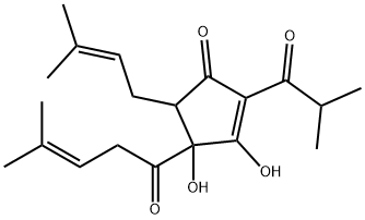 3,4-dihydroxy-5-(3-methylbut-2-enyl)-4-(4-methyl-1-oxopent-3-enyl)-2-(2-methyl-1-oxopropyl)cyclopent-2-en-1-one