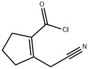 1-Cyclopentene-1-carbonyl chloride, 2-(cyanomethyl)- (8CI)