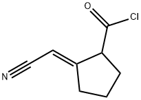 Cyclopentanecarbonyl chloride, 2-(cyanomethylene)-, (E)- (8CI)