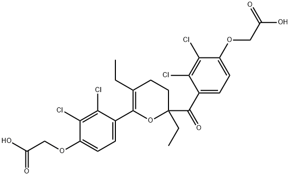 2-(4-(2-(4-(Carboxymethoxy)-2,3-dichlorobenzoyl)-2,5-diethyl-3,4-dihydro-2H-pyran-6-yl)-2,3-dichlorophenoxy)acetic Acid