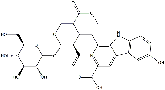 6-Hydroxy-1-[[(2S)-3α-vinyl-2β-(β-D-glucopyranosyloxy)-3,4β-dihydro-5-methoxycarbonyl-2H-pyran-4-yl]methyl]-9H-pyrido[3,4-b]indole-3-carboxylic acid