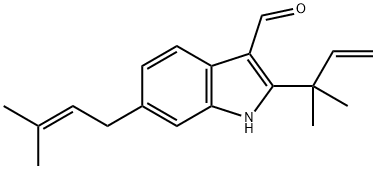 2-(1,1-Dimethyl-2-propenyl)-6-(3-methyl-2-butenyl)-1H-indole-3-carbaldehyde