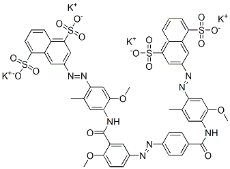 1,5-Naphthalenedisulfonic acid, 3-[[4-[[4-[[3-[[[4-[(4,8-disulfo-2-naphthalenyl)azo]-2-methoxy-5-methylphenyl]amino]carbonyl]-4-methoxyphenyl]azo]benzoyl]amino]-5-methoxy-2-methylphenyl]azo]-, tetrapotassium salt