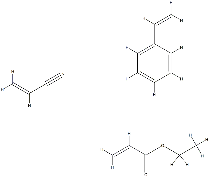 ethyl prop-2-enoate, prop-2-enenitrile, styrene