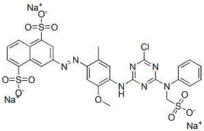 trisodium 3-[[4-[[4-chloro-6-[phenyl(sulphonatomethyl)amino]-1,3,5-triazin-2-yl]amino]-5-methoxy-o-tolyl]azo]naphthalene-1,5-disulphonate