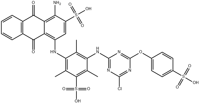 1-amino-4-[[3-[[4-chloro-6-(4-sulphophenoxy)-1,3,5-triazin-2-yl]amino]-2,4,6-trimethyl-5-sulphophenyl]amino]-9,10-dihydro-9,10-dioxoanthracene-2-sulphonic acid