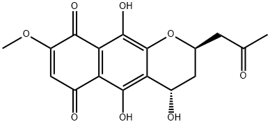 3,4-Dihydro-4,5,10-trihydroxy-8-methoxy-2-(2-oxopropyl)-2H-naphtho[2,3-b]pyran-6,9-dione