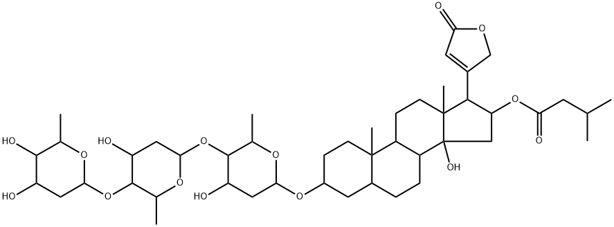 3β-[[4-O-[4-O-(2,6-Dideoxy-β-D-ribo-hexopyranosyl)-2,6-dideoxy-β-D-ribo-hexopyranosyl]-2,6-dideoxy-β-D-ribo-hexopyranosyl]oxy]-14-hydroxy-16β-(3-methyl-1-oxobutoxy)-5β-card-20(22)-enolide
