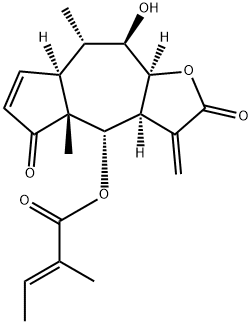 (E)-2-Methyl-2-butenoic acid [(3aS)-2,3,3aα,4,4a,5,7aα,8,9,9aα-decahydro-9β-hydroxy-4aβ,8α-dimethyl-3-methylene-2,5-dioxoazuleno[6,5-b]furan-4α-yl] ester