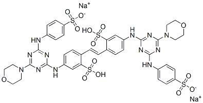 disodium hydrogen -4,4'-bis[[4-morpholino-6-[(4-sulphonatophenyl)amino]-1,3,5-triazin-2-yl]amino]stilbene-2,2'-disulphonate