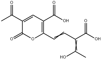 3-Acetyl-6-(3-carboxy-4-hydroxy-1,3-pentadienyl)-2-oxo-2H-pyran-5-carboxylic acid