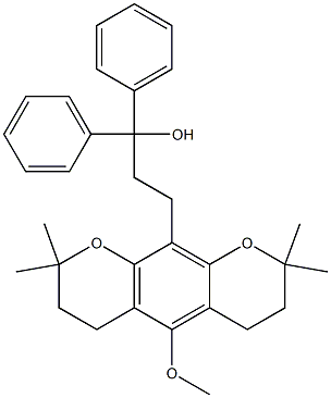 3,4,7,8-Tetrahydro-5-methoxy-2,2,8,8-tetramethyl-α,α-diphenyl-2H,6H-benzo[1,2-b:5,4-b']dipyran-10-(1-propanol)