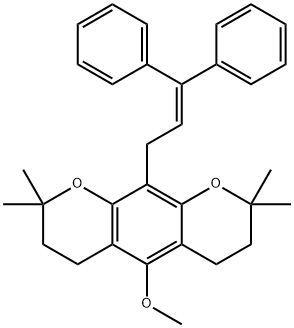 10-(3,3-Diphenylallyl)-3,4,7,8-tetrahydro-5-methoxy-2,2,8,8-tetramethyl-2H,6H-benzo[1,2-b:5,4-b']dipyran