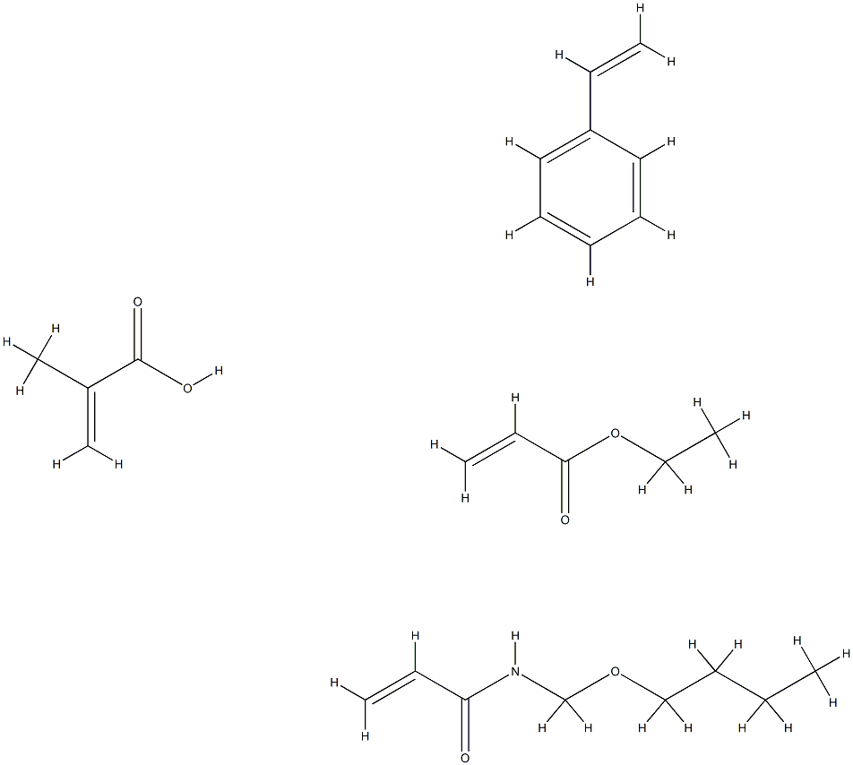2-甲基-2-丙烯酸与N-(丁氧基甲基)-2-丙烯酰胺、苯乙烯和2-丙烯酸乙酯的聚合物