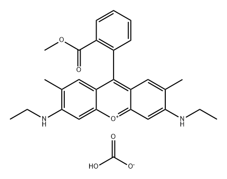 3,6-bis(ethylamino)-9-[o-(methoxycarbonyl)phenyl]-2,7-dimethylxanthylium hydrogen carbonate