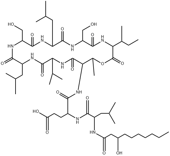 (4R)-4-[[(3S,6R,9S,12R,15S,18R,21R,22R)-3-[(2S)-butan-2-yl]-6,12-bis(h ydroxymethyl)-22-methyl-9,15-bis(2-methylpropyl)-2,5,8,11,14,17,20-hep taoxo-18-propan-2-yl-1-oxa-4,7,10,13,16,19-hexazacyclodocos-21-yl]carb amoyl]-4-[[(2S)-2-[[(3R)-3-hydroxydecanoyl]amino]-4-methyl-pentanoyl]a mino]butanoic acid