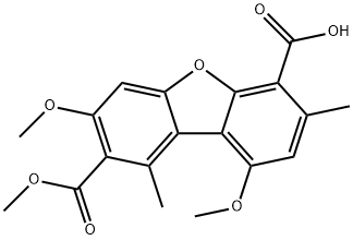 3,9-Dimethoxy-1,7-dimethyl-2,6-dibenzofurandicarboxylic acid 2-methyl ester