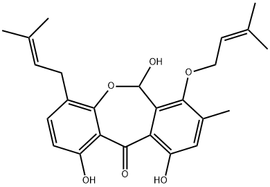 1,6,10-Trihydroxy-4-(3-methyl-2-butenyl)-7-[(3-methyl-2-butenyl)oxy]-8-methyldibenz[b,e]oxepin-11(6H)-one