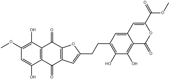 6-[2-(4,9-Dihydro-5,8-dihydroxy-7-methoxy-4,9-dioxonaphtho[2,3-b]furan-2-yl)ethyl]-7,8-dihydroxy-1-oxo-1H-2-benzopyran-3-carboxylic acid methyl ester