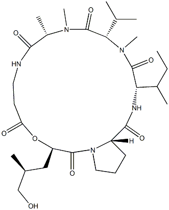 3-[1-(Hydroxymethyl)ethyl]cyclo[D-Lac-L-Pro-L-Ile-N-methyl-L-Val-N-methyl-L-Ala-βAla-]