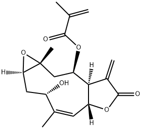2-Methylpropenoic acid [(1aR,3S,4Z,5aR,8aR,9R,10aR)-1a,2,3,5a,7,8,8a,9,10,10a-decahydro-3-hydroxy-4,10a-dimethyl-8-methylene-7-oxooxireno[5,6]cyclodeca[1,2-b]furan-9-yl] ester