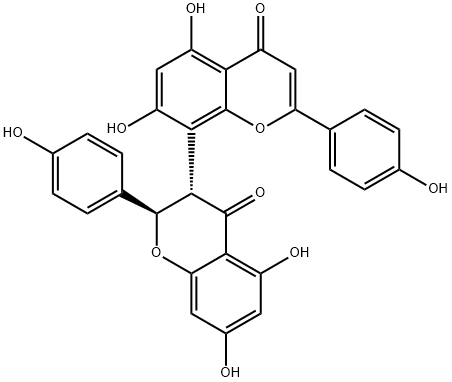 8-[(2S,3R)-5,7-dihydroxy-2-(4-hydroxyphenyl)-4-oxo-chroman-3-yl]-5,7-dihydroxy-2-(4-hydroxyphenyl)chromen-4-one