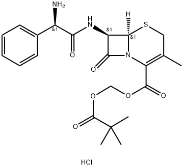 (pivaloyloxy)methyl [6R-[6alpha,7beta(R*)]]-7-(2-amino-2-phenylacetamido)-3-methyl-8-oxo-5-thia-1-azabicyclo[4.2.0]oct-2-ene-2-carboxylate monohydrochloride