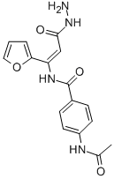 2-Furanacrylic acid, alpha-(p-acetamidobenzamido)-, hydrazide