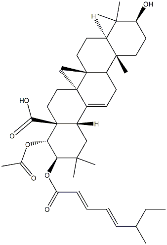 22α-Acetoxy-3β-hydroxy-21β-[[(2E,4E)-6-methyl-1-oxo-2,4-octadienyl]oxy]olean-12-en-28-oic acid