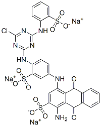 1-AMINO-4-[[4-[[4-CHLORO-6-[[3 (OR 4)-SULFOPHENYL]AMINO]-1,3,5-TRIAZIN-2-YL]AMINO]-3-SULFOPHENYL]AMINO]-9,10-DIHYDRO-9,10-DIOXO-2-ANTHRACENESULFONIC ACID 三钠盐