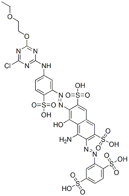 4-amino-6-[[5-[[4-chloro-6-(2-ethoxyethoxy)-1,3,5-triazin-2-yl]amino]-2-sulphophenyl]azo]-3-[(2,5-disulphophenyl)azo]-5-hydroxynaphthalene-2,7-disulphonic acid