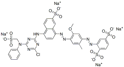 tetrasodium 2-[[4-[[4-[[4-chloro-6-[N-(sulphonatomethyl)anilino]-1,3,5-triazin-2-yl]amino]-7-sulphonato-1-naphthyl]azo]-5-methoxy-o-tolyl]azo]benzene-1,4-disulphonate