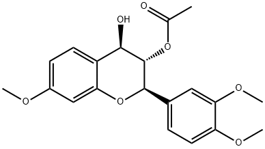 (+)-Acetic acid (2R)-2α-(3,4-dimethoxyphenyl)-7-methoxy-4α-hydroxychroman-3β-yl ester