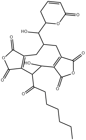 8-[(3,6-Dihydro-6-oxo-2H-pyran-2-yl)hydroxymethyl]-4-heptanoyl-3-hydroxy-1,5-cyclononadiene-1,2,5,6-tetracarboxylic 1,2:5,6-dianhydride