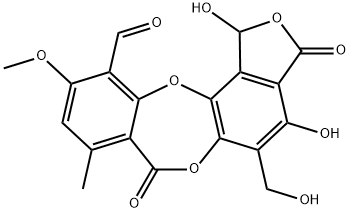 1,3-Dihydro-1,4-dihydroxy-5-hydroxymethyl-10-methoxy-8-methyl-3,7-dioxo-7H-isobenzofuro[4,5-b][1,4]benzodioxepin-11-carbaldehyde