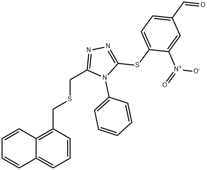 4-[(5-([(1-NAPHTHYLMETHYL)THIO]METHYL)-4-PHENYL-4H-1,2,4-TRIAZOL-3-YL)THIO]-3-NITROBENZALDEHYDE