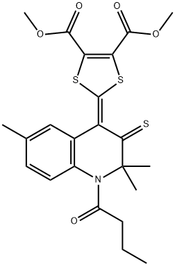 dimethyl 2-(1-butanoyl-2,2,6-trimethyl-3-thioxo-2,3-dihydroquinolin-4(1H)-ylidene)-1,3-dithiole-4,5-dicarboxylate