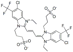 3-[(2E)-5-CHLORO-2-[(E)-3-[6-CHLORO-1-ETHYL-3-(3-SULFOPROPYL)-5-(TRIFLUOROMETHYL)BENZIMIDAZOL-3-IUM-2-YL]PROP-2-ENYLIDENE]-3-ETHYL-6-(TRIFLUOROMETHYL)BENZIMIDAZ