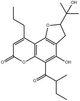 2,3-Dihydro-4-hydroxy-2-(1-hydroxy-1-methylethyl)-5-(2-methyl-1-oxobutyl)-9-propyl-7H-furo[2,3-f][1]benzopyran-7-one