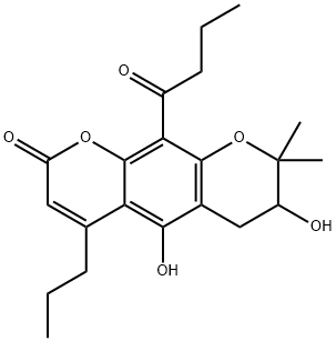 10-Butyryl-7,8-dihydro-5,7-dihydroxy-8,8-dimethyl-4-propyl-2H,6H-benzo[1,2-b:5,4-b']dipyran-2-one