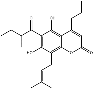 5,7-Dihydroxy-8-(3-methyl-2-butenyl)-6-(2-methyl-1-oxobutyl)-4-propyl-2H-1-benzopyran-2-one