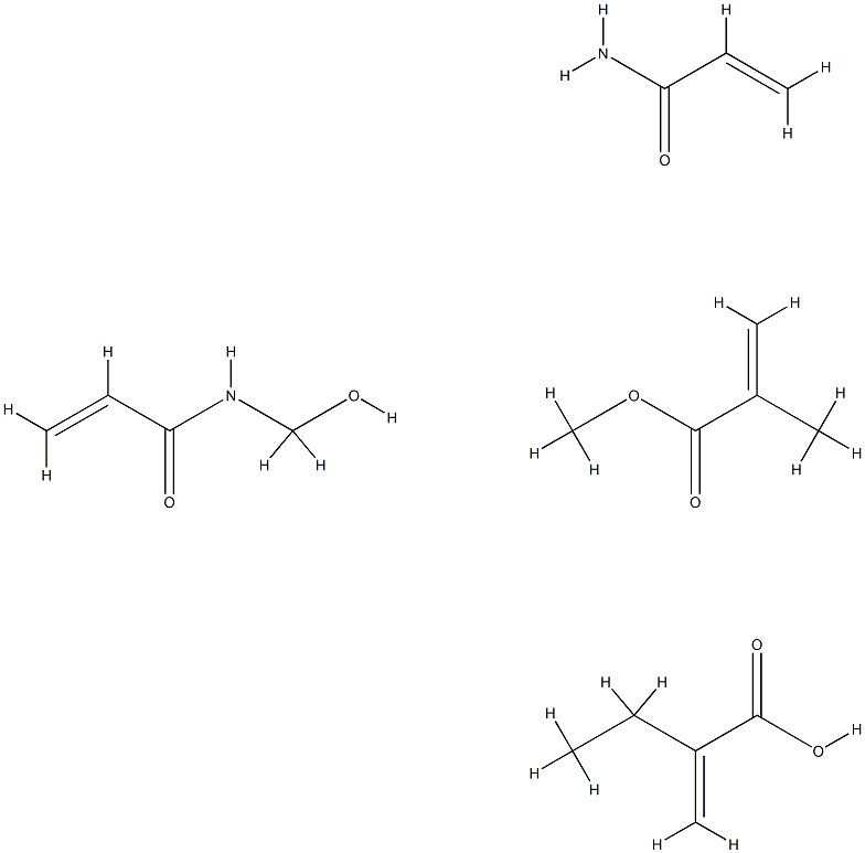 2-Propenoic acid, 2-methyl-, methyl ester, polymer with ethyl 2-propenoate, N-(hydroxymethyl)-2-propenamide and 2-propenamide