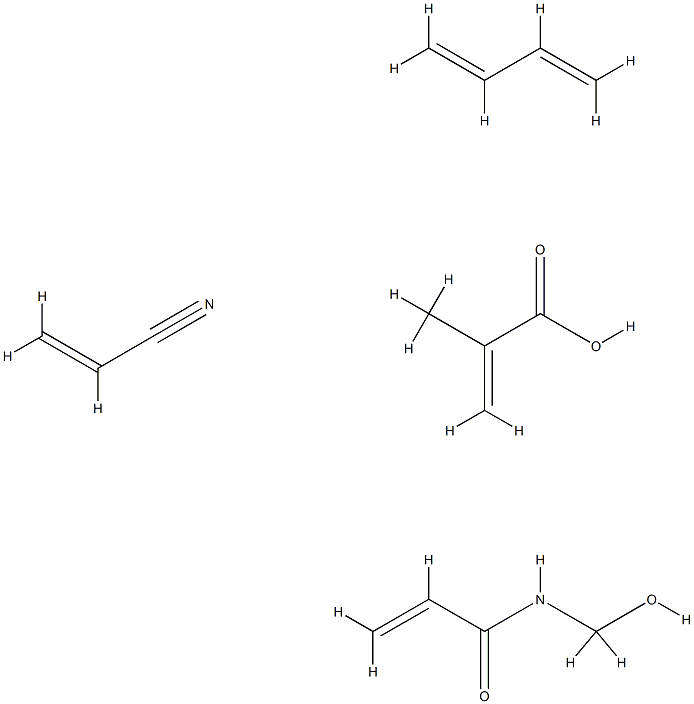 2-Propenoic acid, 2-methyl-, polymer with 1,3-butadiene, N-(hydroxymethyl)-2-propenamide and 2-propenenitrile