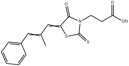 3-((E)-5-((E)-2-甲基-3-苯基烯丙基)-4-氧代-2-硫代噻唑烷-3-基)丙酸