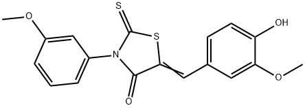 5-(4-hydroxy-3-methoxybenzylidene)-3-(3-methoxyphenyl)-2-thioxo-1,3-thiazolidin-4-one