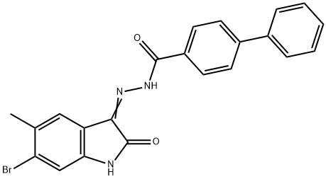 N'-(6-bromo-5-methyl-2-oxo-1,2-dihydro-3H-indol-3-ylidene)-4-biphenylcarbohydrazide